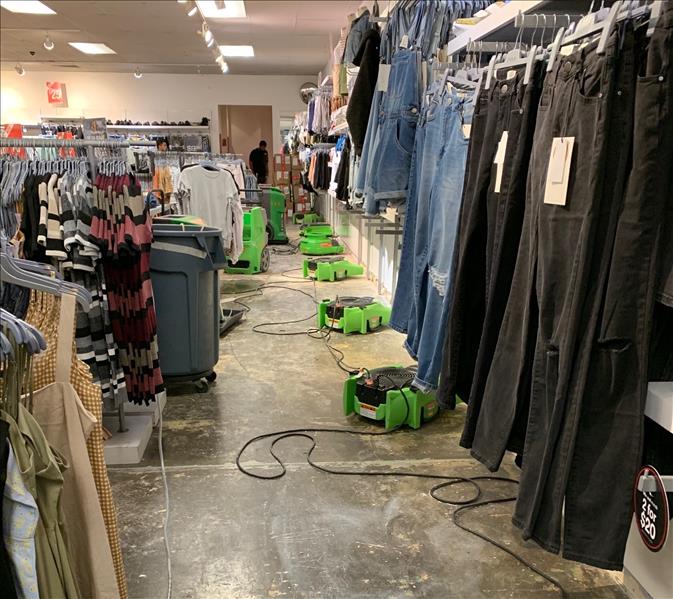 water drying of clothing store